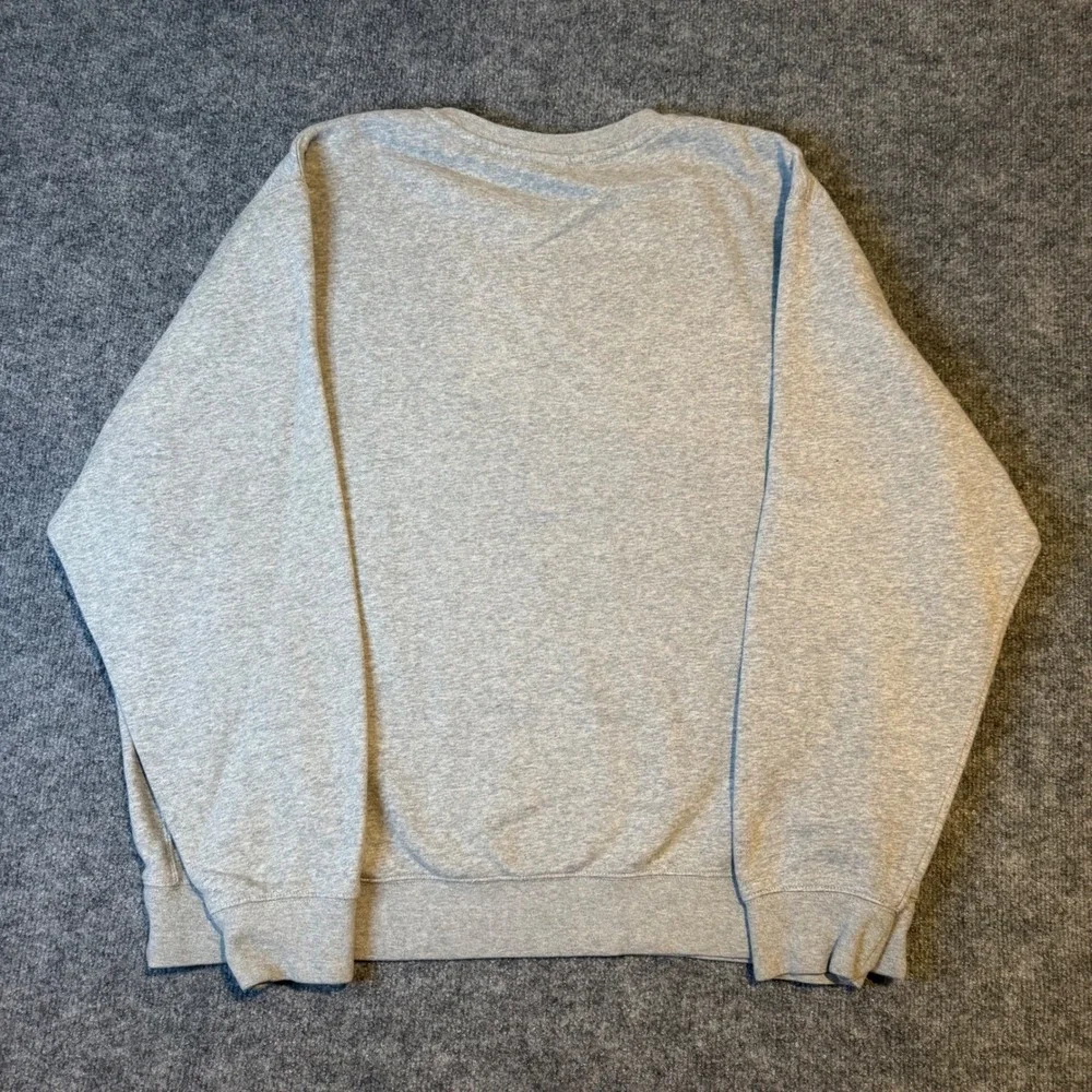Nike Sportswear Club Fleece Crewneck Sweatshirt Heather Grey Mens XL Embroidered